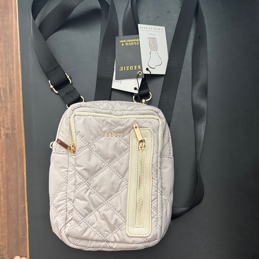 Kedzie Cream Quilted Crossbody Bag